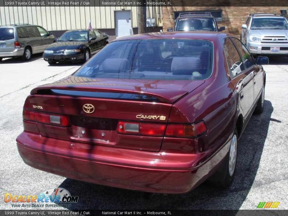 1999 Toyota Camry LE Vintage Red Pearl / Oak Photo #2