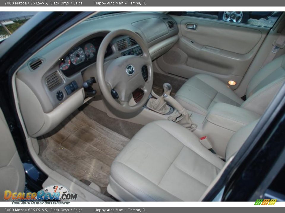 2000 Mazda 626 ES-V6 Black Onyx / Beige Photo #9