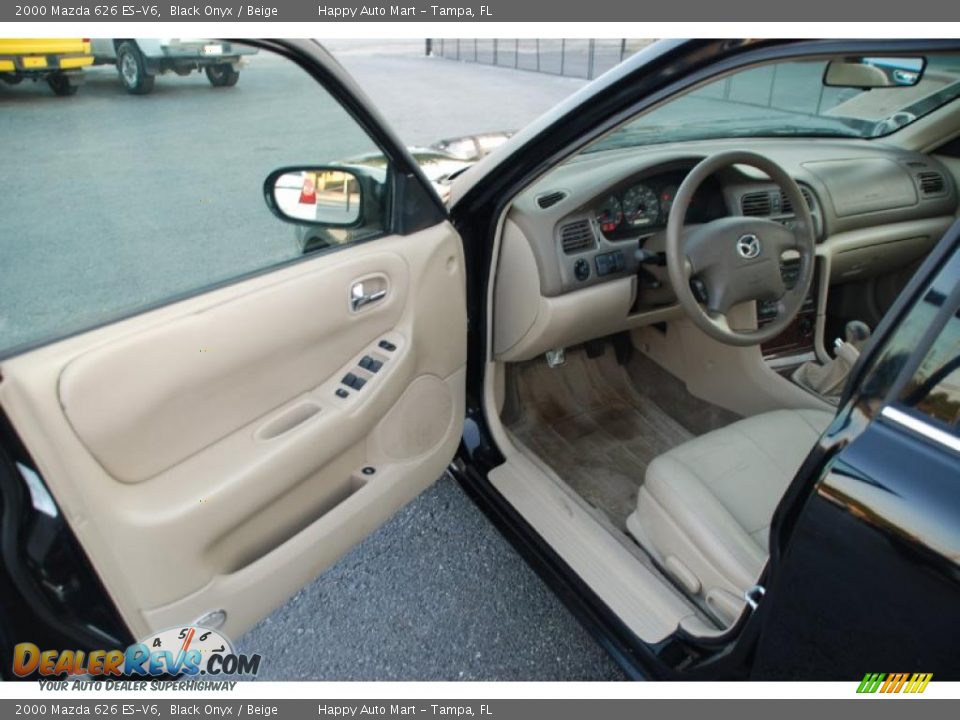 2000 Mazda 626 ES-V6 Black Onyx / Beige Photo #10