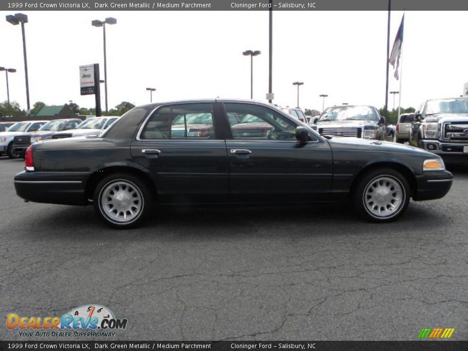 1999 Ford Crown Victoria LX Dark Green Metallic / Medium Parchment Photo #2