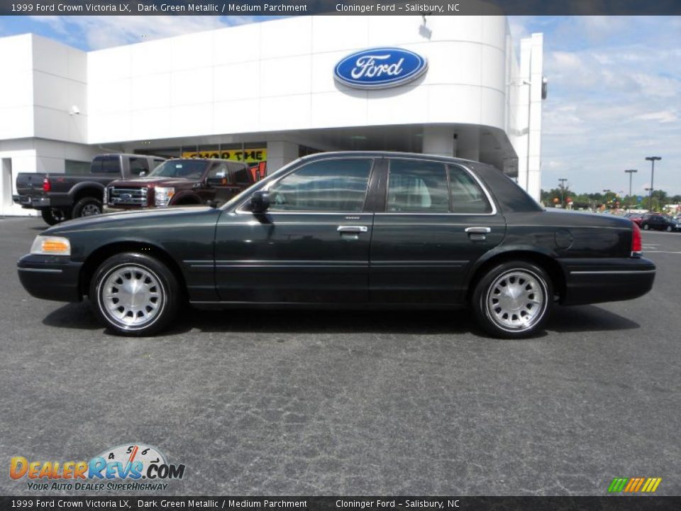 1999 Ford Crown Victoria LX Dark Green Metallic / Medium Parchment Photo #5