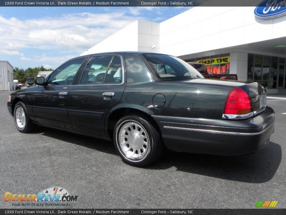 1999 Ford Crown Victoria LX Dark Green Metallic / Medium Parchment Photo #23