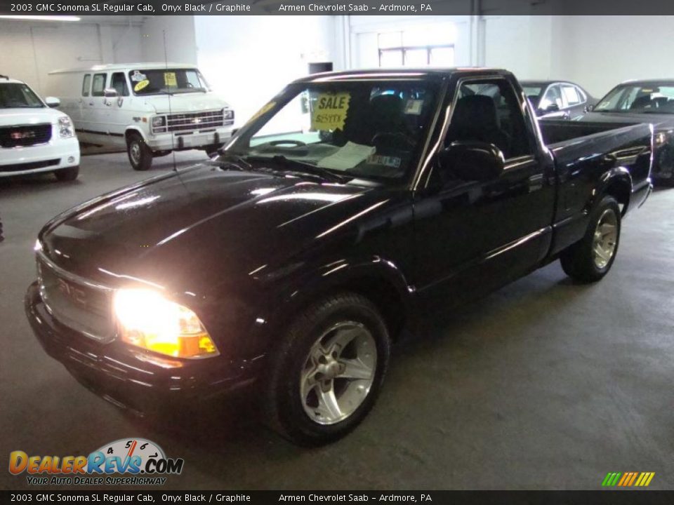 2003 GMC Sonoma SL Regular Cab Onyx Black / Graphite Photo #2