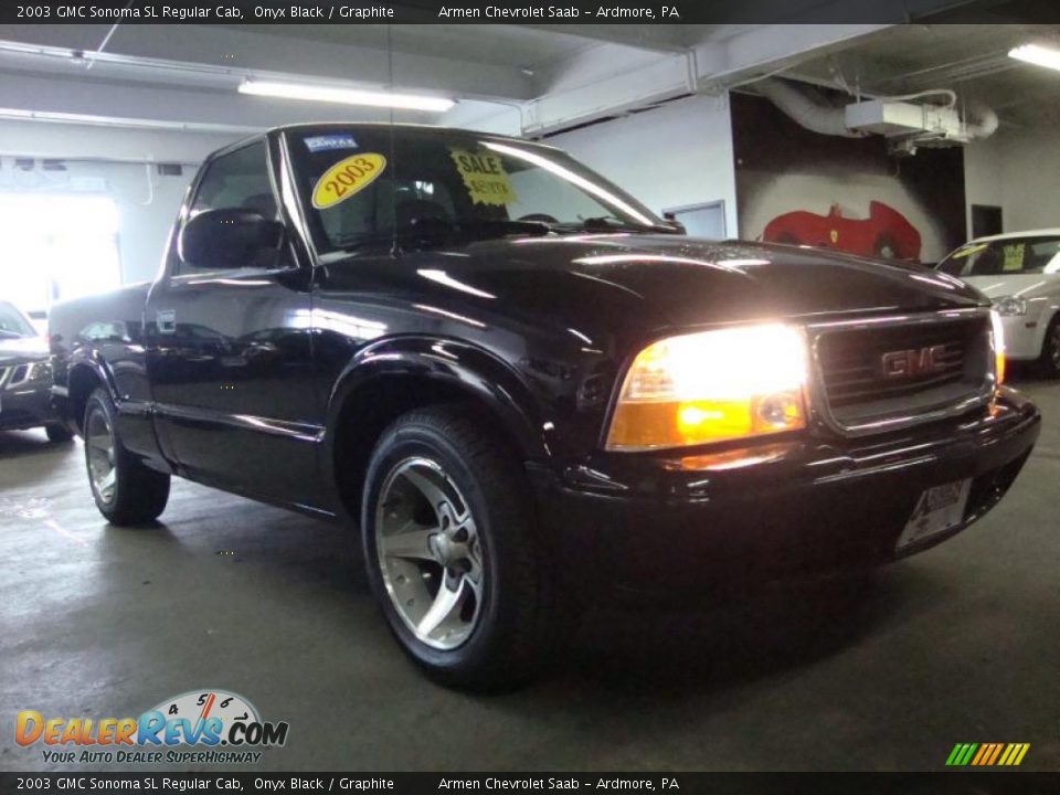 2003 GMC Sonoma SL Regular Cab Onyx Black / Graphite Photo #5