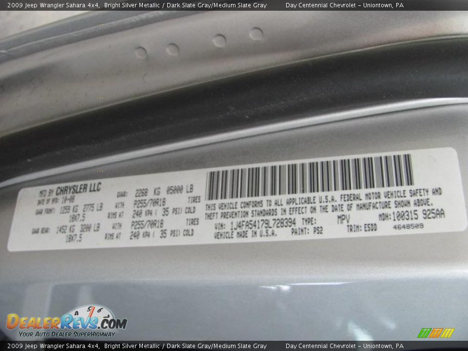 2009 Jeep Wrangler Sahara 4x4 Bright Silver Metallic / Dark Slate Gray/Medium Slate Gray Photo #15