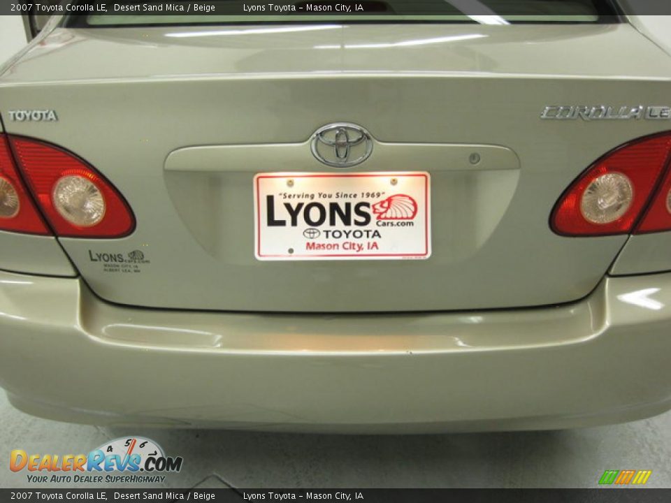 2007 Toyota Corolla LE Desert Sand Mica / Beige Photo #11