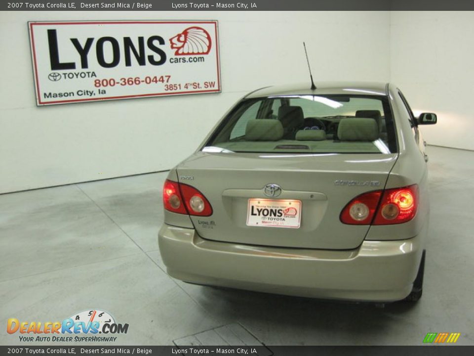 2007 Toyota Corolla LE Desert Sand Mica / Beige Photo #16