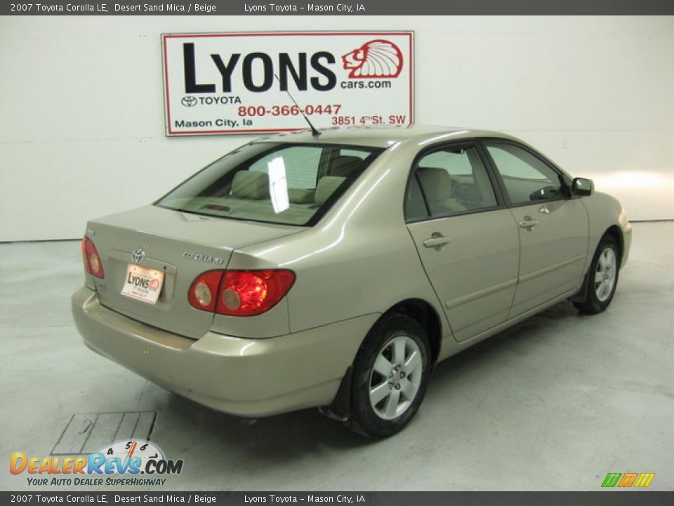 2007 Toyota Corolla LE Desert Sand Mica / Beige Photo #17