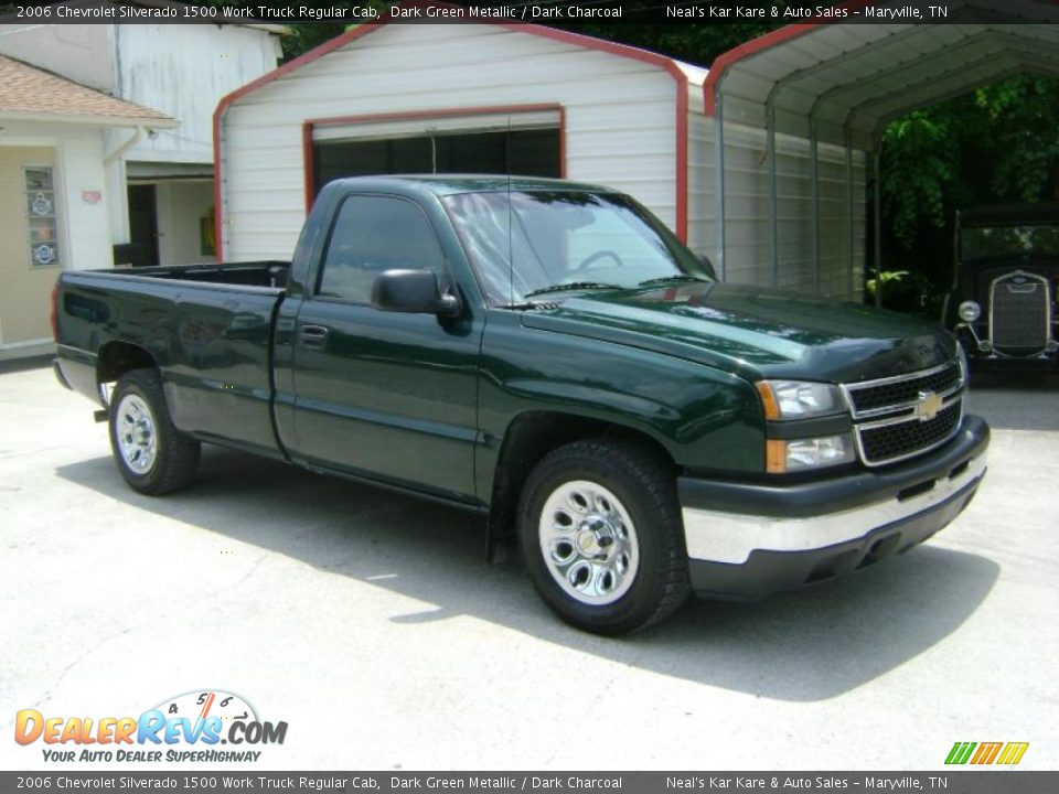 2006 Chevrolet Silverado 1500 Work Truck Regular Cab Dark Green Metallic / Dark Charcoal Photo #8