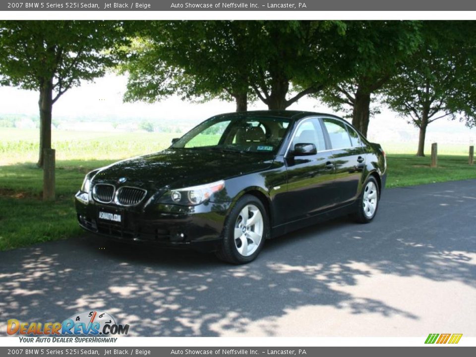 2007 BMW 5 Series 525i Sedan Jet Black / Beige Photo #1