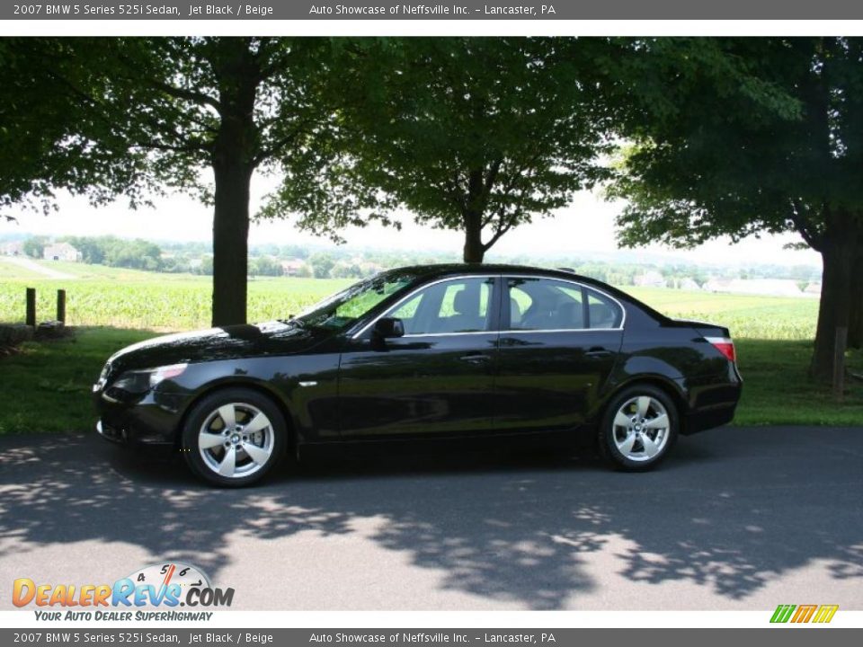 2007 BMW 5 Series 525i Sedan Jet Black / Beige Photo #3