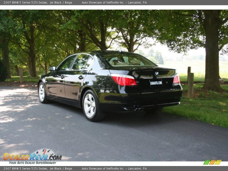 2007 BMW 5 Series 525i Sedan Jet Black / Beige Photo #5