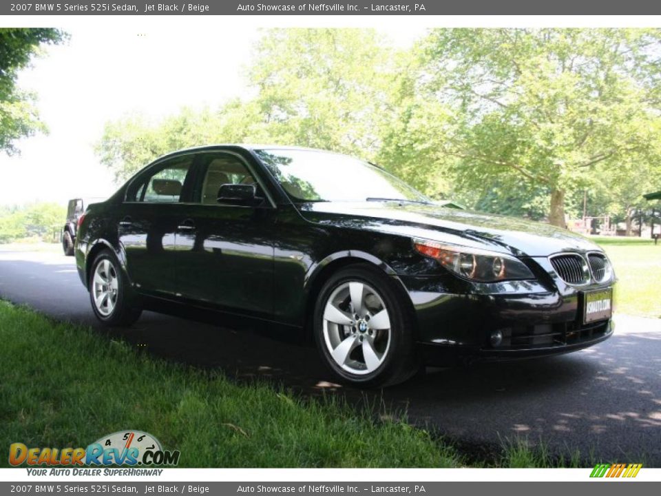 2007 BMW 5 Series 525i Sedan Jet Black / Beige Photo #6