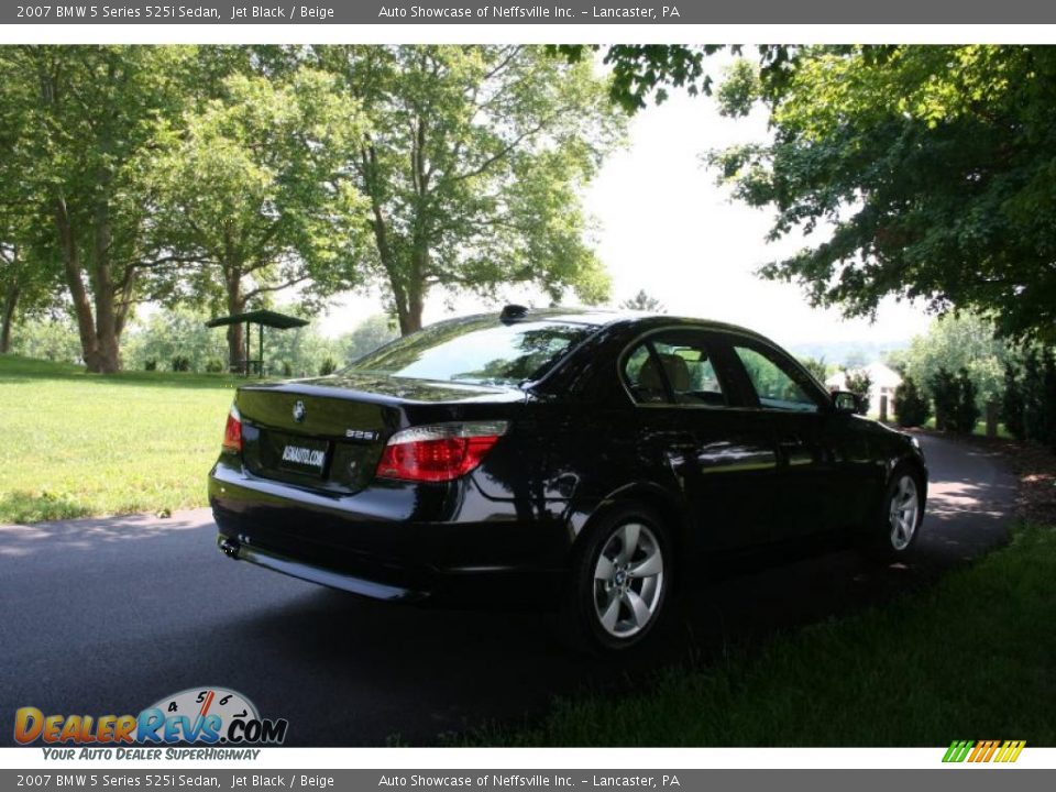 2007 BMW 5 Series 525i Sedan Jet Black / Beige Photo #7