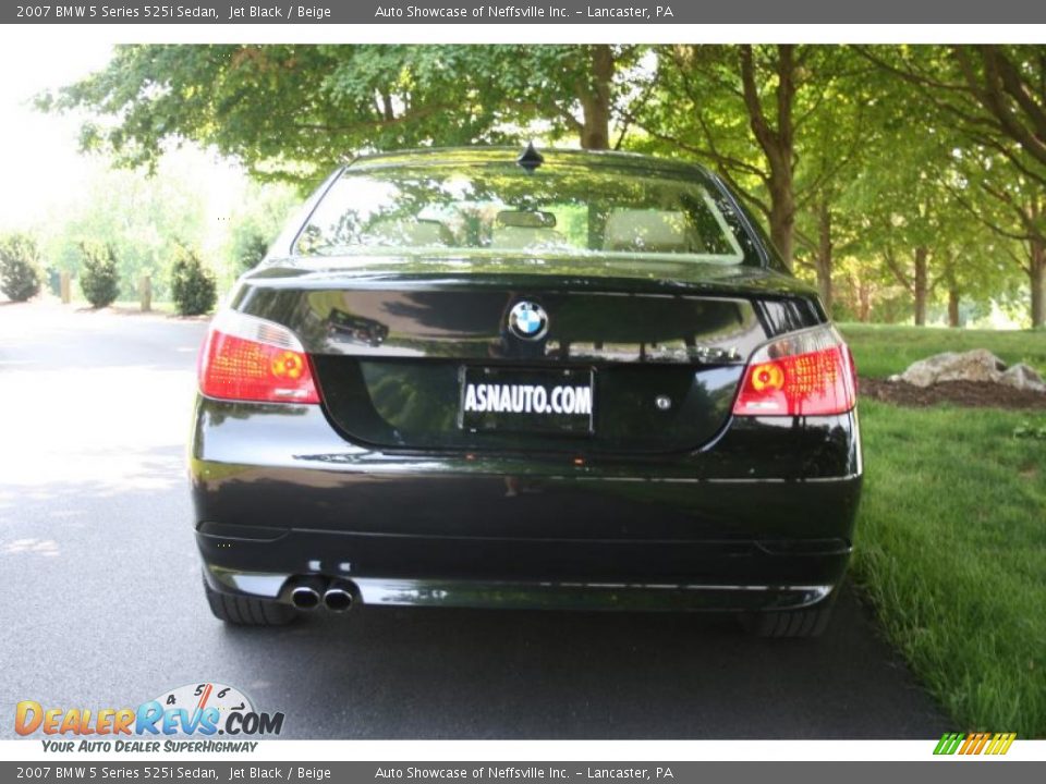 2007 BMW 5 Series 525i Sedan Jet Black / Beige Photo #8