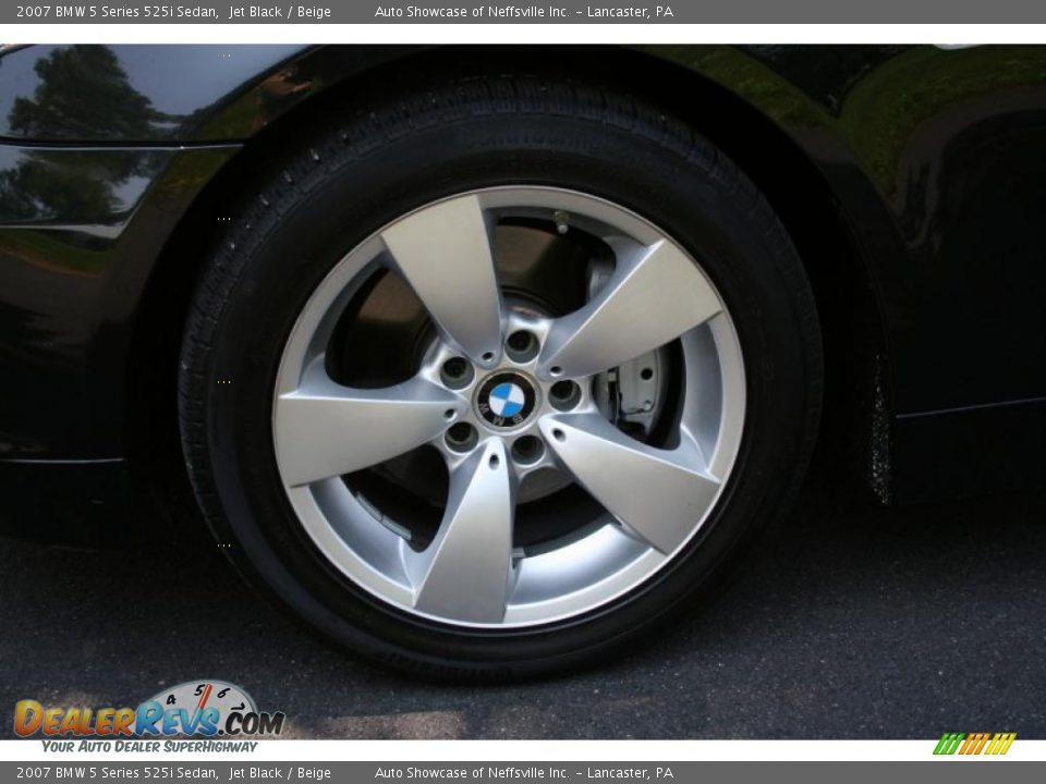 2007 BMW 5 Series 525i Sedan Jet Black / Beige Photo #9