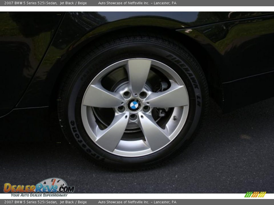 2007 BMW 5 Series 525i Sedan Jet Black / Beige Photo #10
