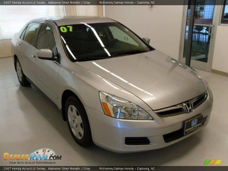 2007 Honda Accord LX Sedan Alabaster Silver Metallic / Gray Photo #5