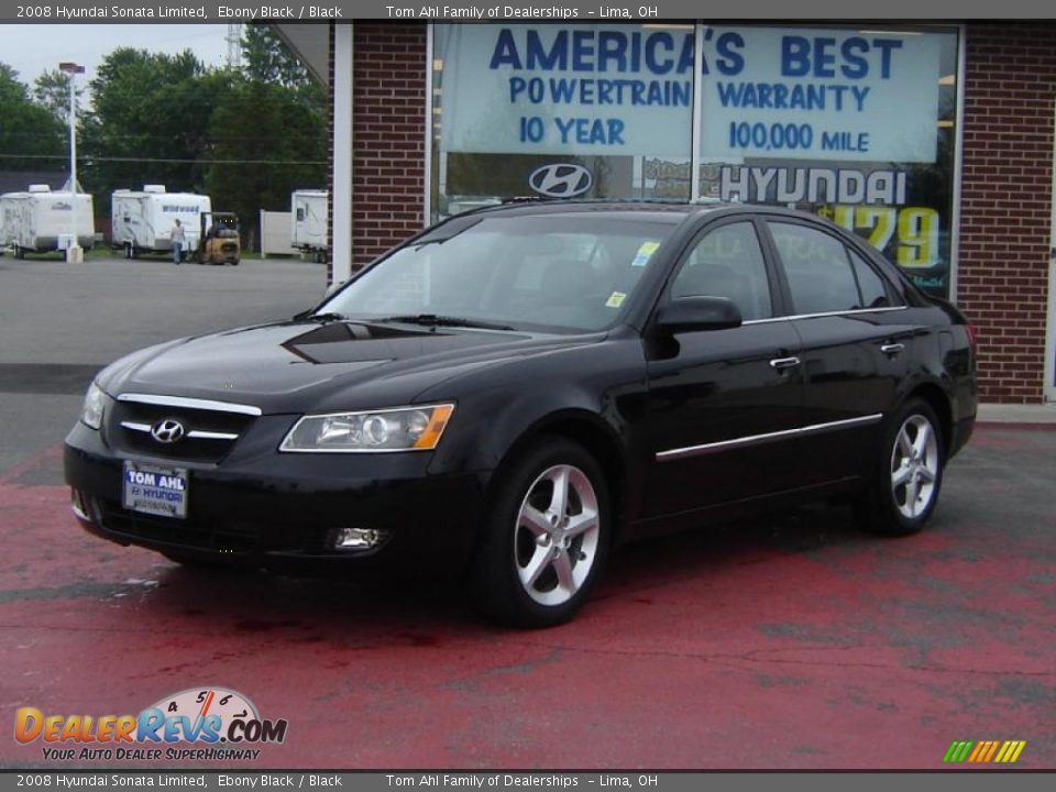 2008 Hyundai Sonata Limited Ebony Black / Black Photo #1