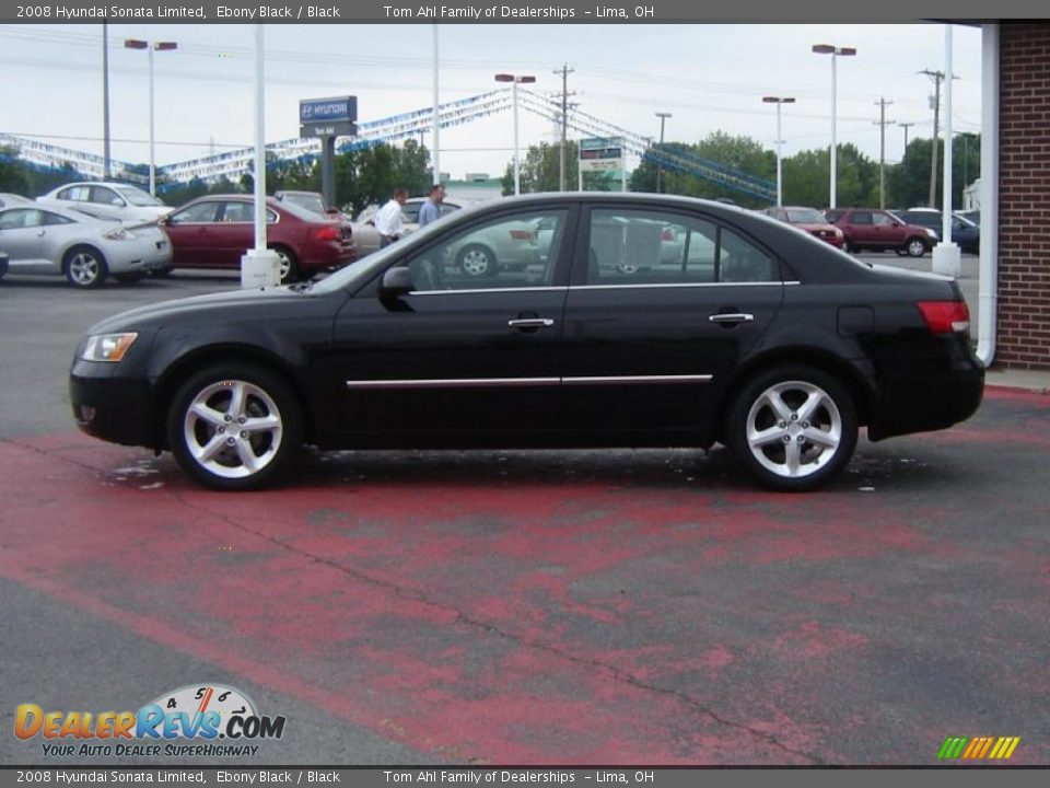 2008 Hyundai Sonata Limited Ebony Black / Black Photo #2