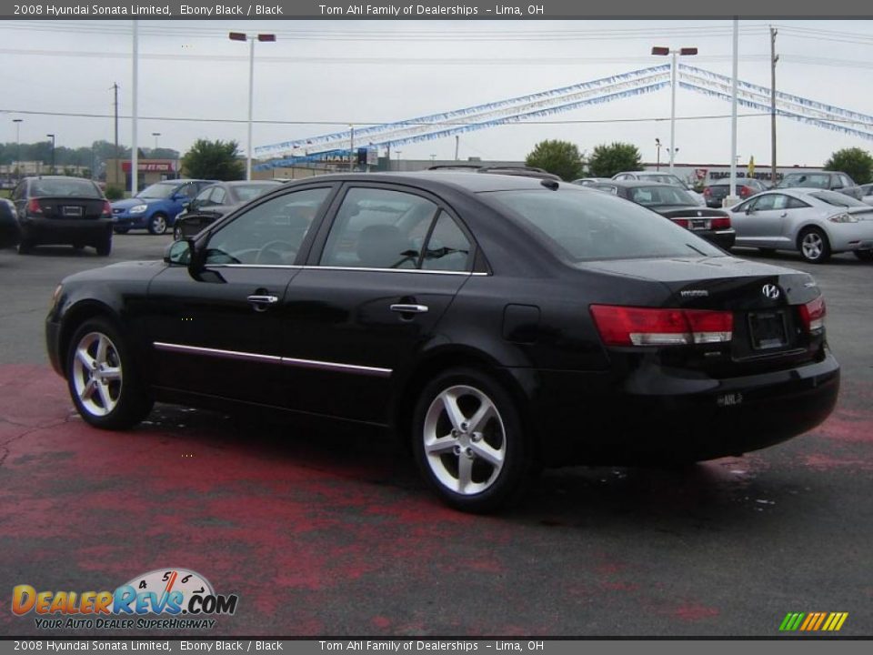 2008 Hyundai Sonata Limited Ebony Black / Black Photo #3