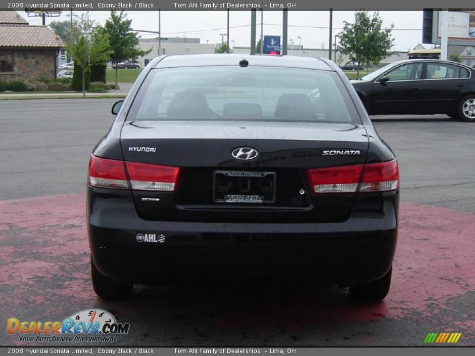 2008 Hyundai Sonata Limited Ebony Black / Black Photo #4