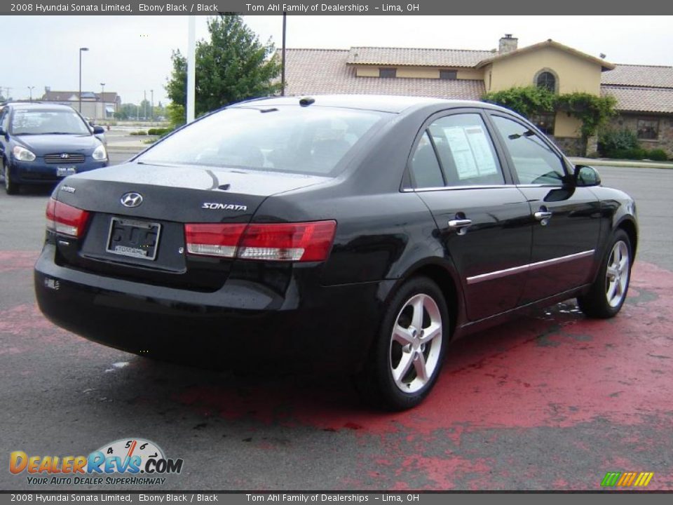2008 Hyundai Sonata Limited Ebony Black / Black Photo #5