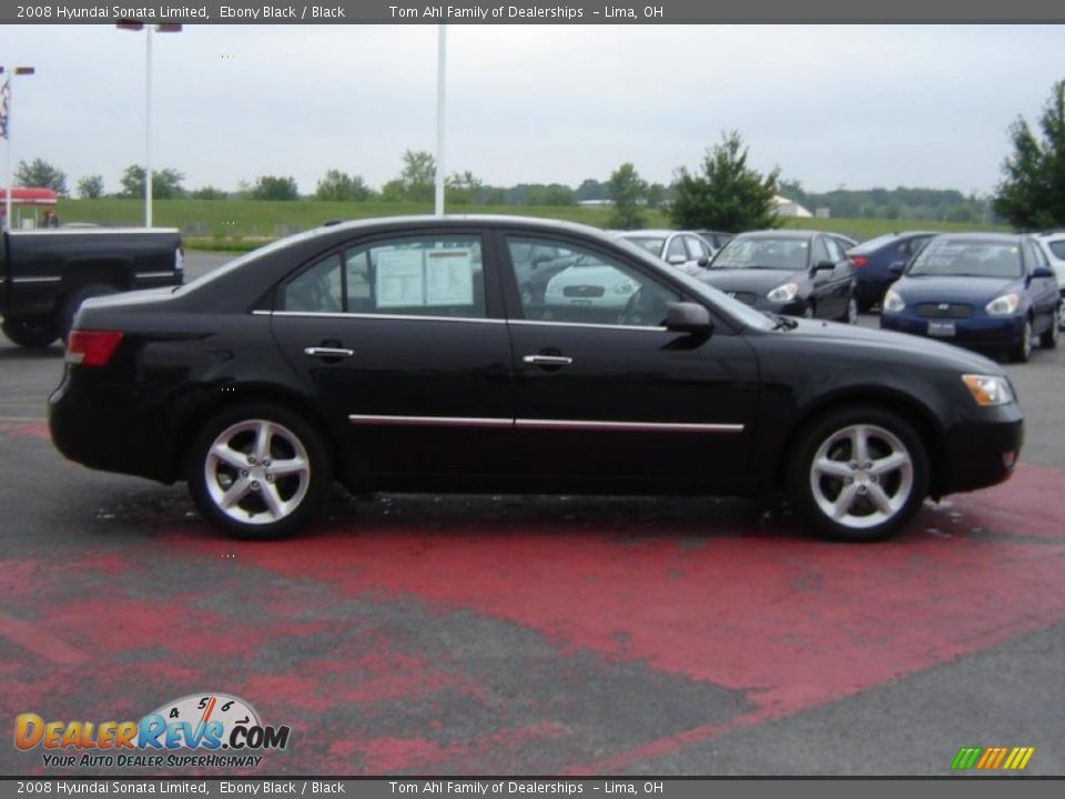 2008 Hyundai Sonata Limited Ebony Black / Black Photo #6