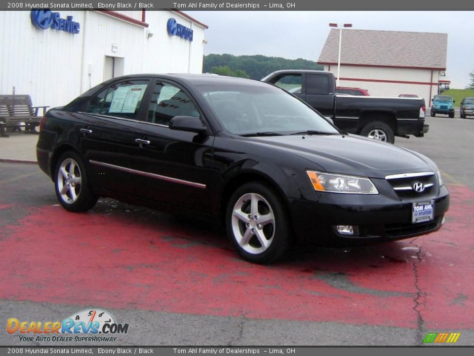 2008 Hyundai Sonata Limited Ebony Black / Black Photo #7