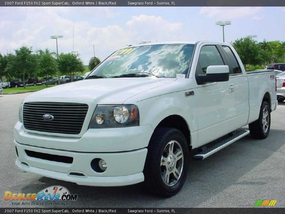 2007 Ford F150 FX2 Sport SuperCab Oxford White / Black/Red Photo #14