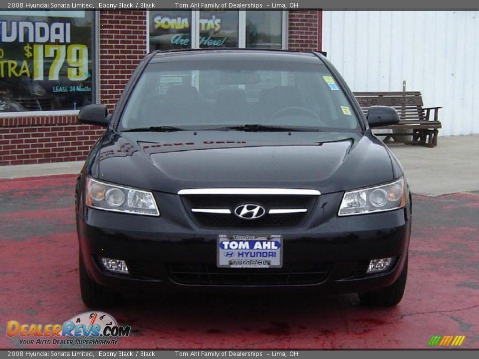 2008 Hyundai Sonata Limited Ebony Black / Black Photo #8