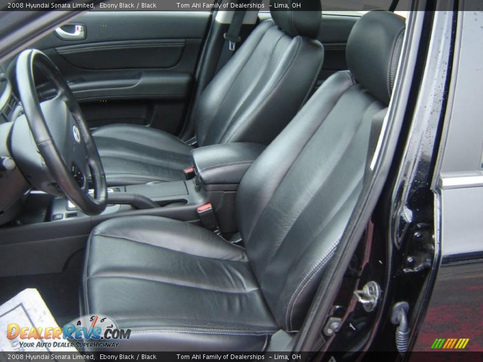 2008 Hyundai Sonata Limited Ebony Black / Black Photo #9