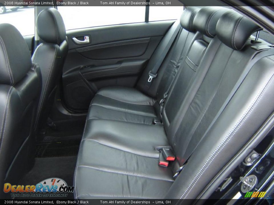 2008 Hyundai Sonata Limited Ebony Black / Black Photo #11