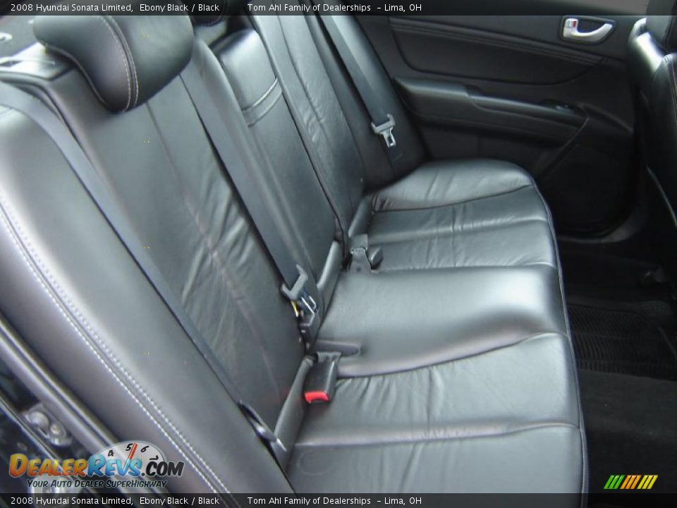 2008 Hyundai Sonata Limited Ebony Black / Black Photo #12
