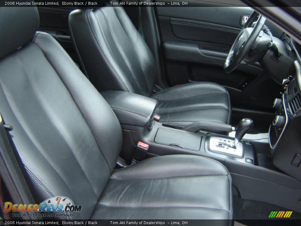2008 Hyundai Sonata Limited Ebony Black / Black Photo #13