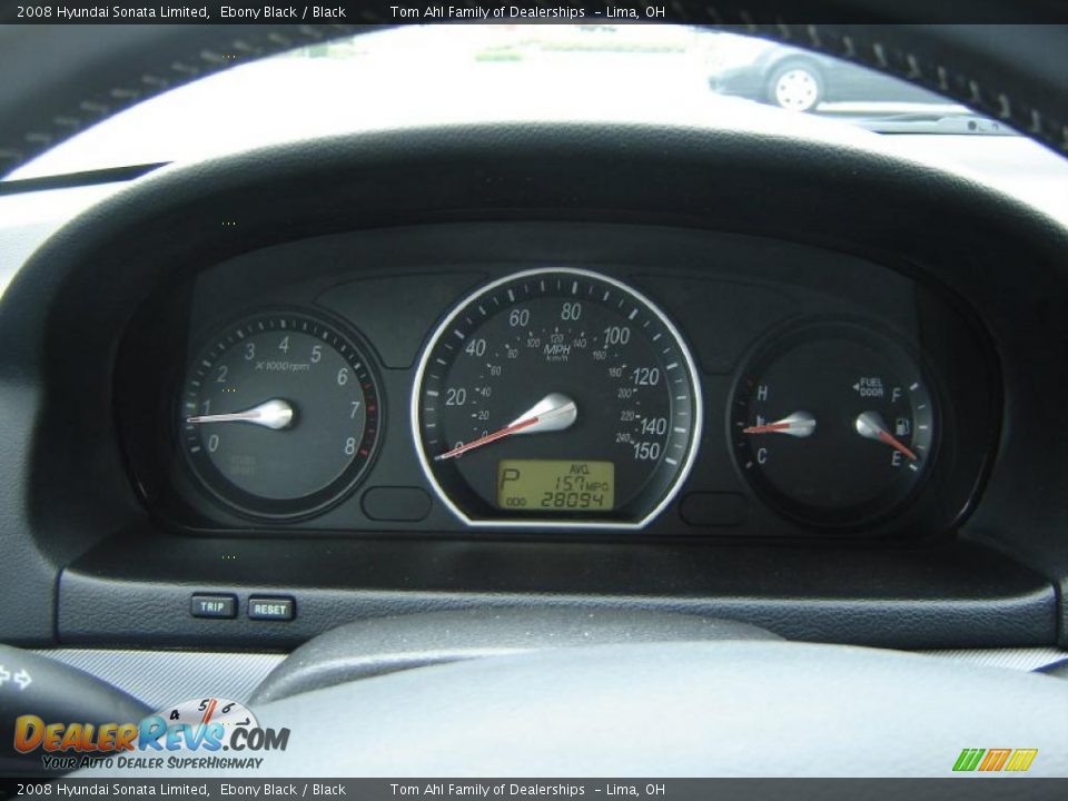2008 Hyundai Sonata Limited Ebony Black / Black Photo #15