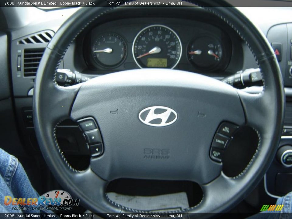 2008 Hyundai Sonata Limited Ebony Black / Black Photo #16