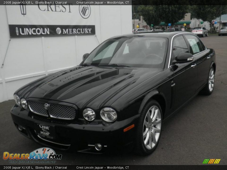 2008 Jaguar XJ XJ8 L Ebony Black / Charcoal Photo #1
