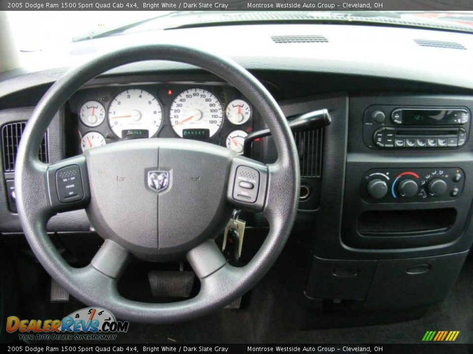 2005 Dodge Ram 1500 Sport Quad Cab 4x4 Bright White / Dark Slate Gray Photo #15