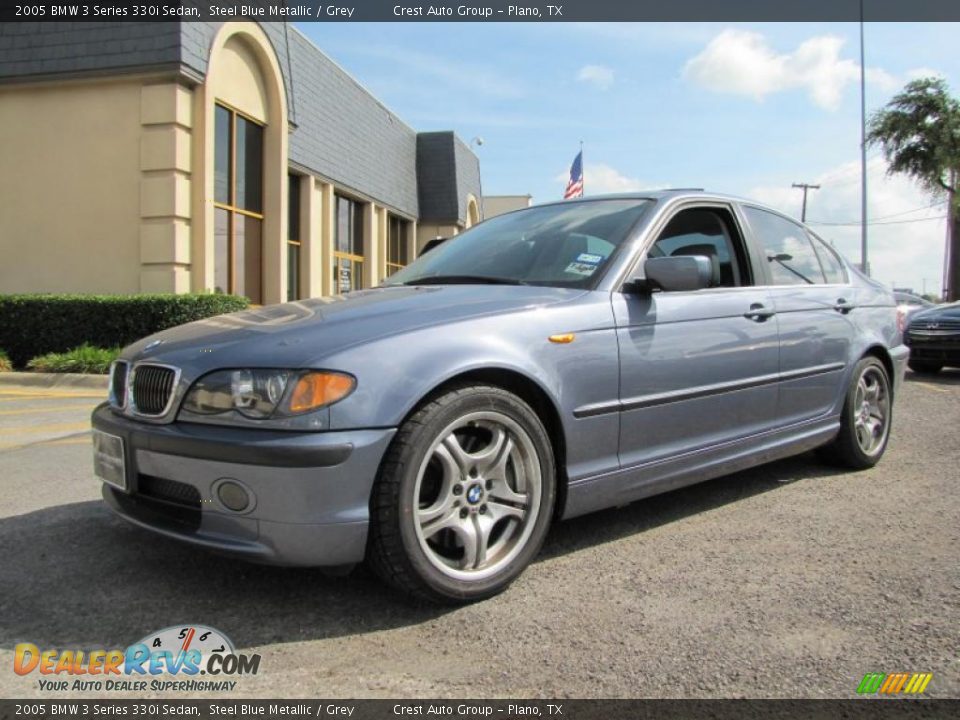 2005 BMW 3 Series 330i Sedan Steel Blue Metallic / Grey Photo #3