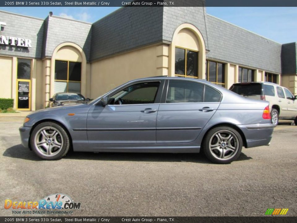 2005 BMW 3 Series 330i Sedan Steel Blue Metallic / Grey Photo #4