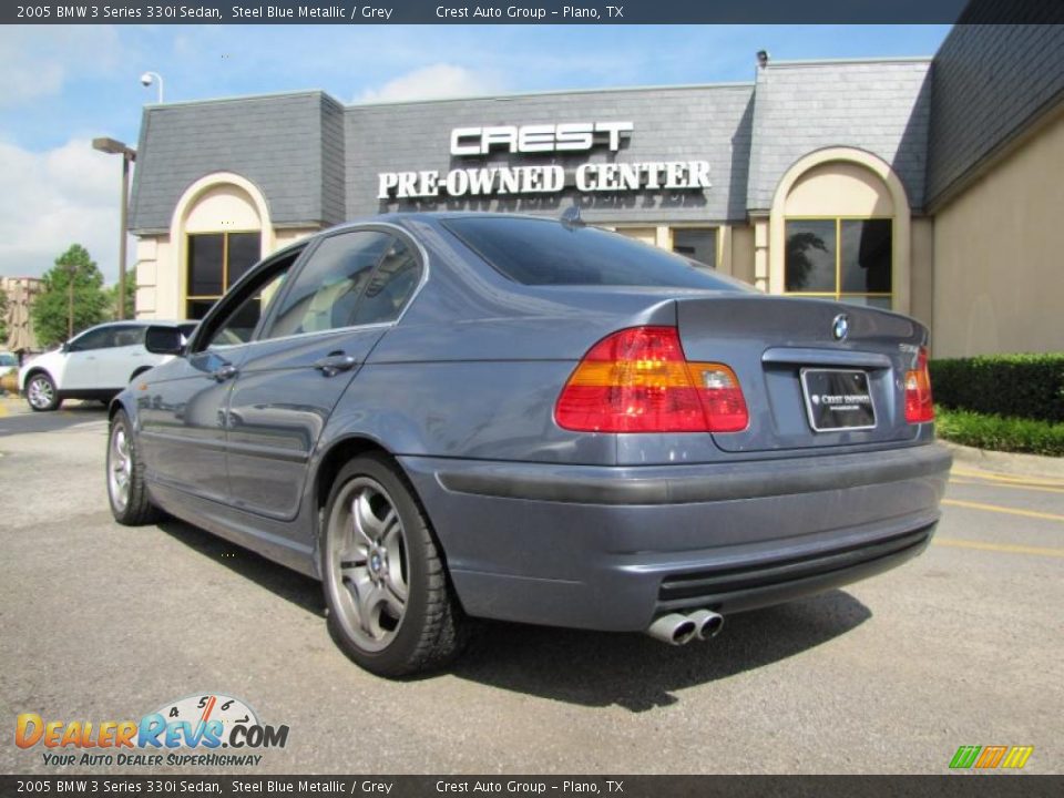 2005 BMW 3 Series 330i Sedan Steel Blue Metallic / Grey Photo #5