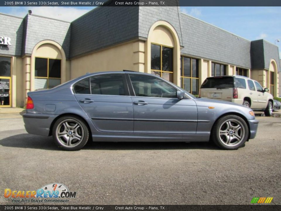 2005 BMW 3 Series 330i Sedan Steel Blue Metallic / Grey Photo #7