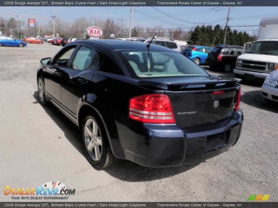 2008 Dodge Avenger SXT Brilliant Black Crystal Pearl / Dark Khaki/Light Graystone Photo #2