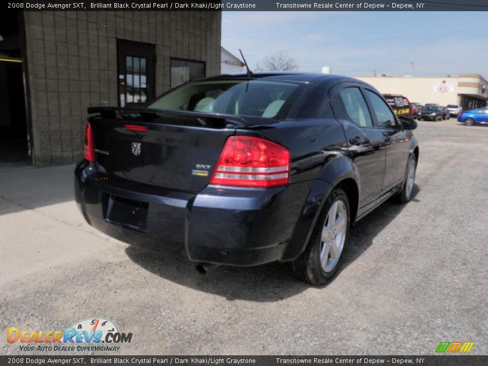2008 Dodge Avenger SXT Brilliant Black Crystal Pearl / Dark Khaki/Light Graystone Photo #3