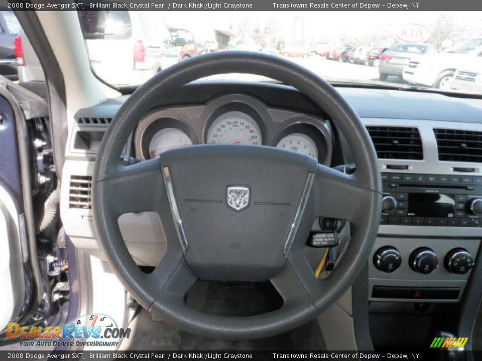 2008 Dodge Avenger SXT Brilliant Black Crystal Pearl / Dark Khaki/Light Graystone Photo #6