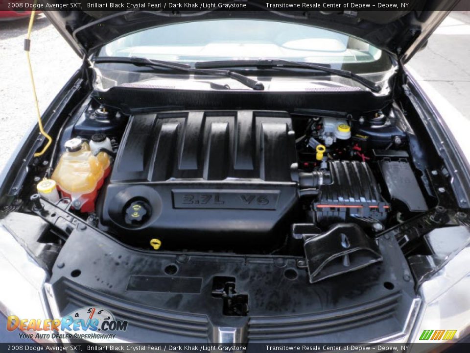 2008 Dodge Avenger SXT Brilliant Black Crystal Pearl / Dark Khaki/Light Graystone Photo #12