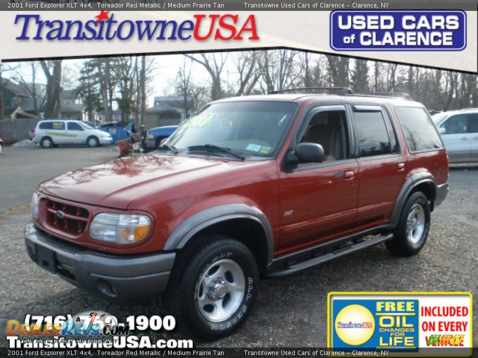 2001 Ford Explorer XLT 4x4 Toreador Red Metallic / Medium Prairie Tan Photo #1