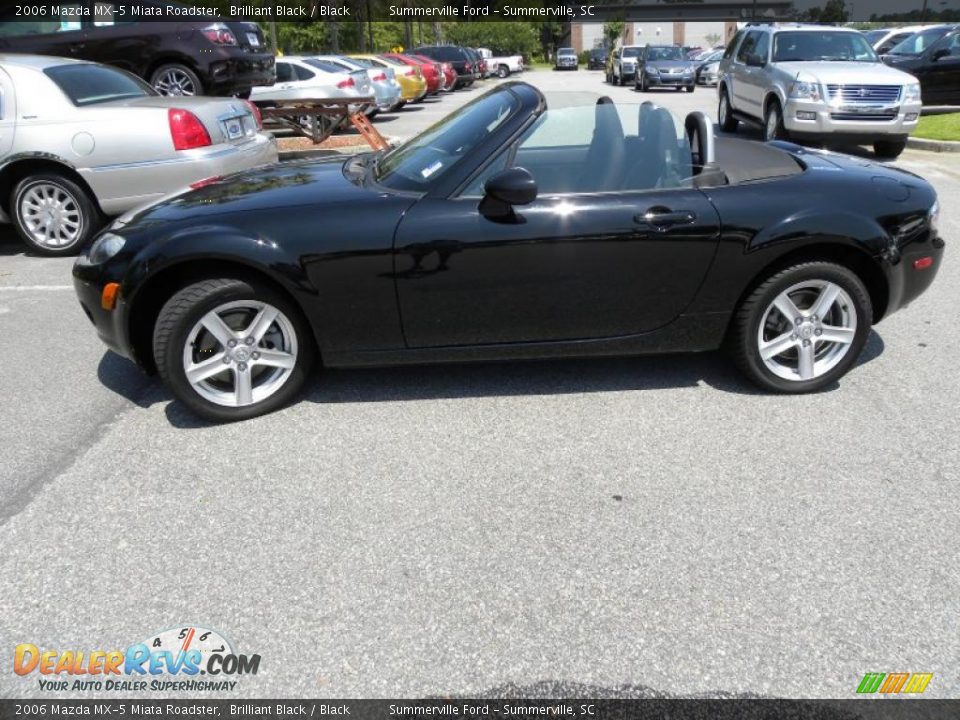 2006 Mazda MX-5 Miata Roadster Brilliant Black / Black Photo #2