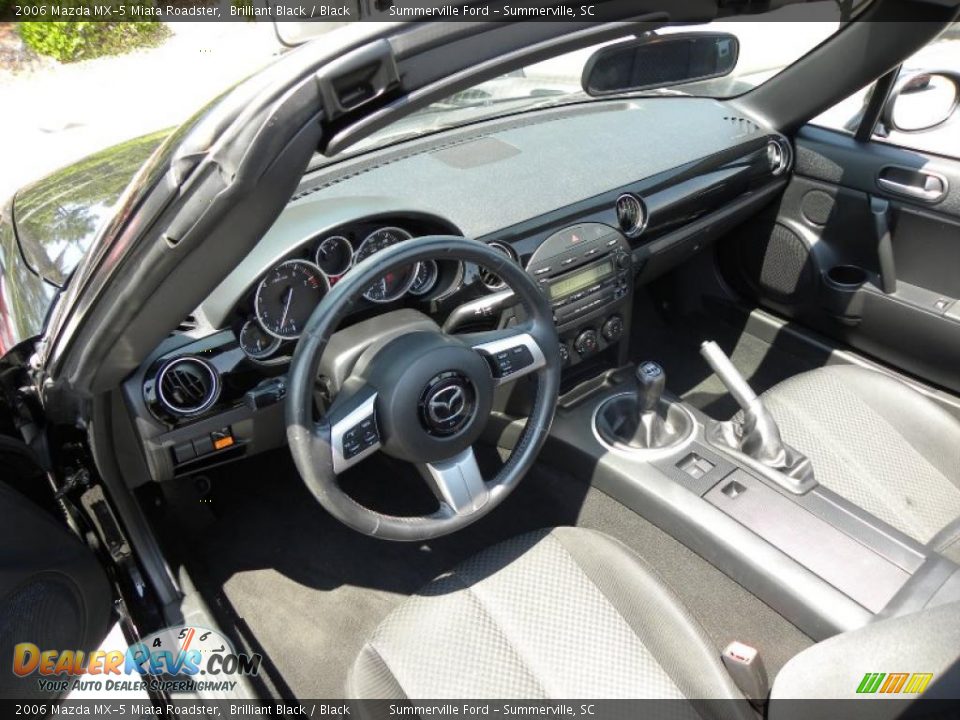 2006 Mazda MX-5 Miata Roadster Brilliant Black / Black Photo #3